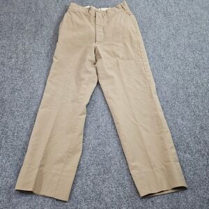 Vintage Military Pants 26x26 Tan Khaki High Waist Cropped Chino Workwear